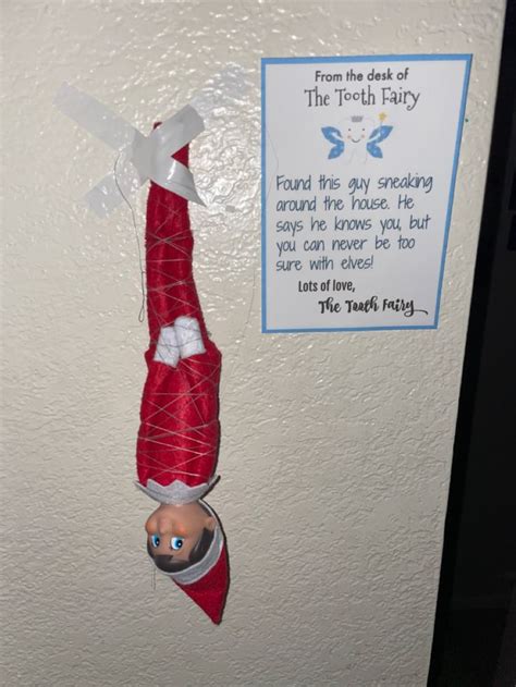 Elf On The Shelf Tied Up By The Tooth Fairy Weihnachtswichtel