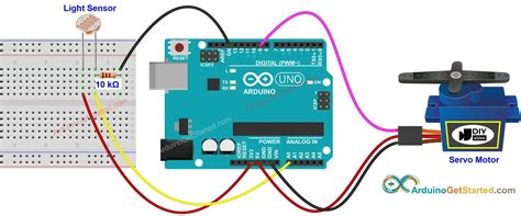 Arduino Light Sensor Triggers Servo Motor Arduino Tutorial