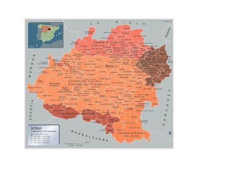 Mapa Soria Por Municipios Magn Tico Enmarcado Para Imanes Grande