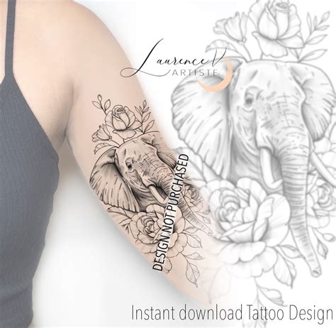 Elephant Trunk Up Tattoo