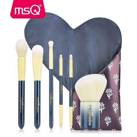 Msq 6pcs Makeup Brushes Set Double End Blusher Foundation Eye Shadow Make Up Brush Kit Travel