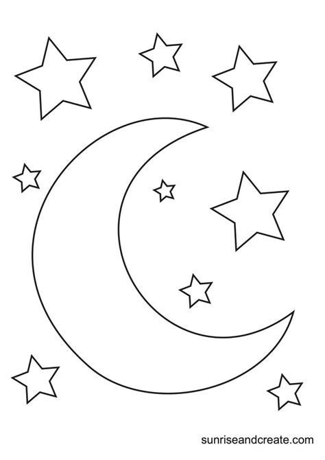 Free Printable Moon Templates Crescent And Full Moons Moon Coloring Pages Star Coloring Pages