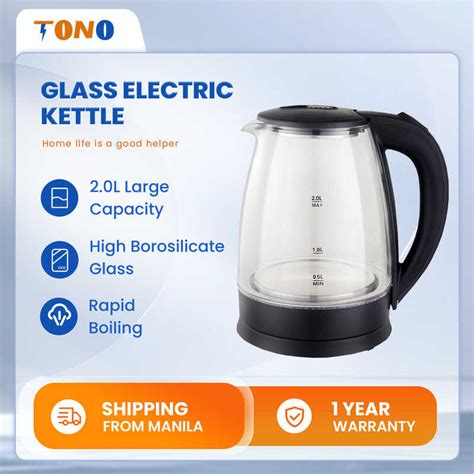 Tono L Auto Switch Cordless Glass Electric Kettle Fast Boiling Home