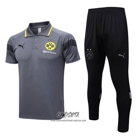 Conjunto Polo Del Borussia Dortmund 2023 2024 Gris