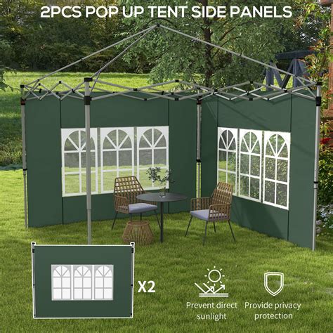 Gazebo Side Panels Set Of 2 For 3x3m Or 3x4m Pop Up Gazebo