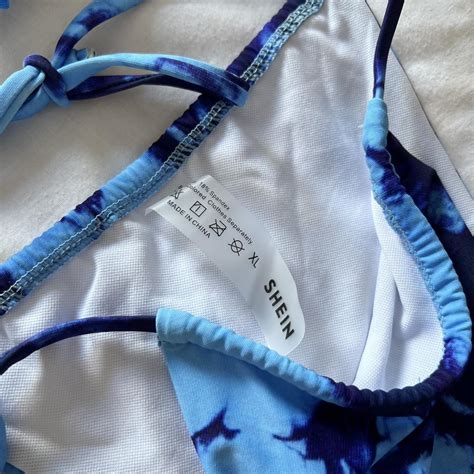 Blue Marble Bikini Set Never Worn Too Small On The Depop