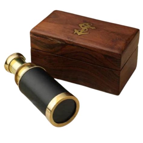 Wave Nautical Brass Telescope Brass Maritime Pocket Telescope Brass Pocket Telescope With Wood