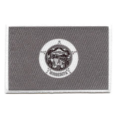 Minnesota Patch State Flag Grayscale Embroidered Iron On