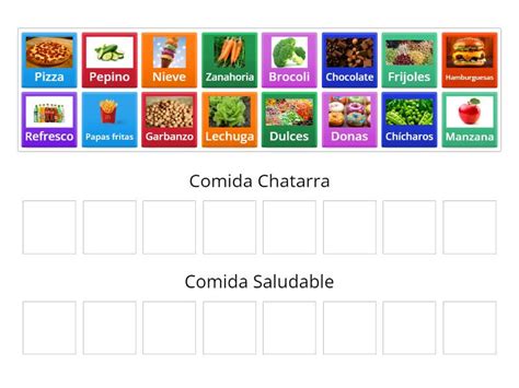 Comida saludable y comida chatarra - Group sort