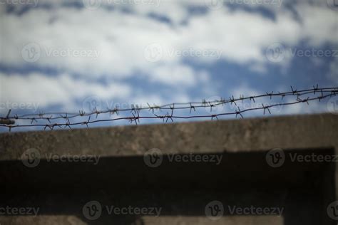 Barbed Wire Fence Protection From Sharp Spikes Prohibited Fence For