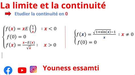 Limite Et Continuit Le Calcul Des Limites Bac Sm Biof Exercice