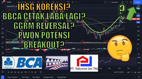 Ihsg Koreksi Bbca Cetak Laba Ggrm Reversal Pwon Analisa Teknikal