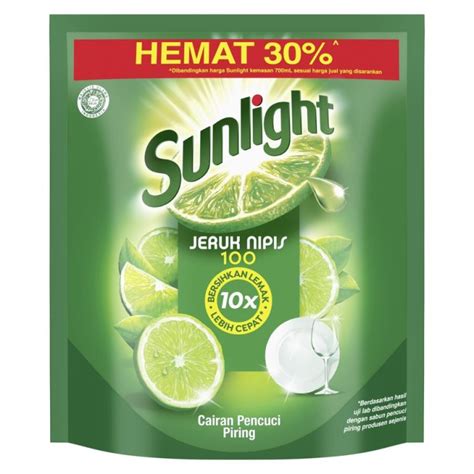 Sunlight Sabun Cuci Pencuci Piring Cair Jeruk Nipis Lime 910ml Free