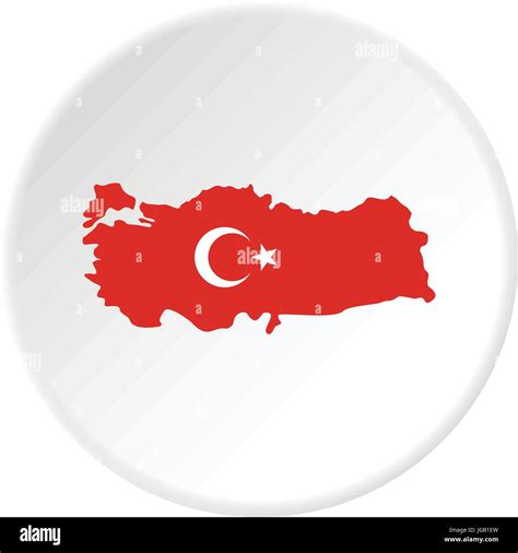 Turkey map in national flag colors icon circle Stock Vector Image & Art ...