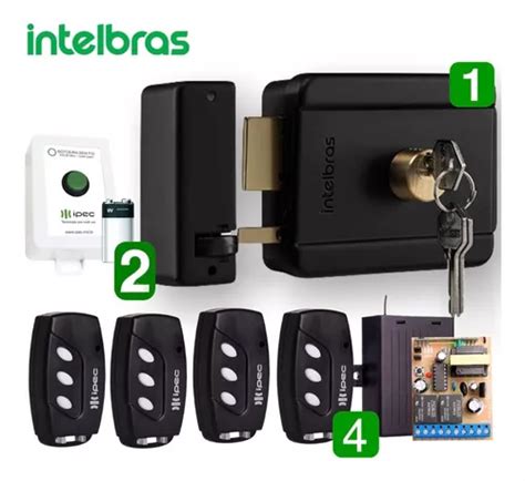 Kit Fechadura Elétrica Intelbras 2 Botoeira 4 Controles Parcelamento