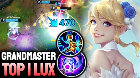 Wild Rift Lux Top 1 Lux Gameplay Grandmaster Ranked Youtube