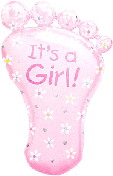 Download Its A Girl Footprint Mylar Shape Balloon Amscan