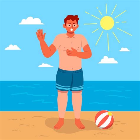 Free Vector Flat Design Person With Sunburn