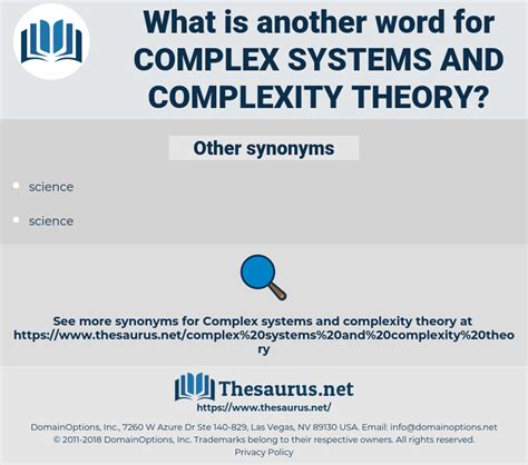 Synonyms For Complex Systems And Complexity Theory Thesaurus Net