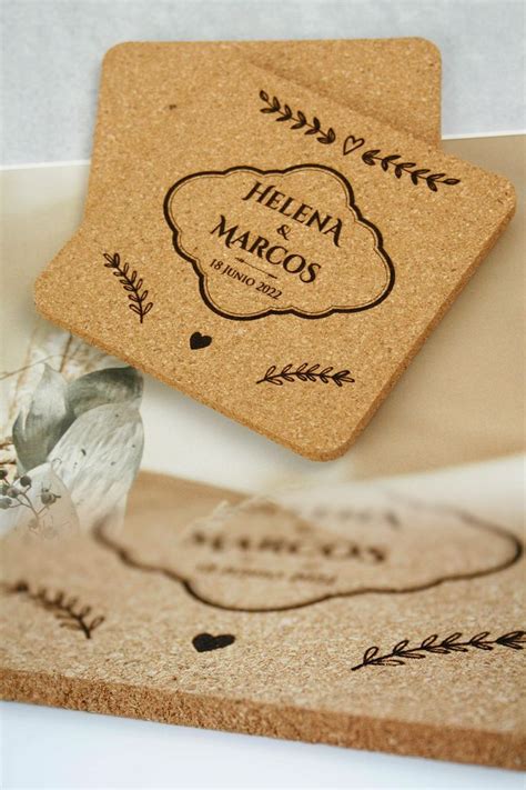 Posavasos De Corcho Personalizados Para Boda Posavasos De Corcho