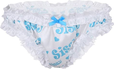 Yeahdor Men S Sissy Satin Bikini Briefs Adult Baby Frilly Ruffled