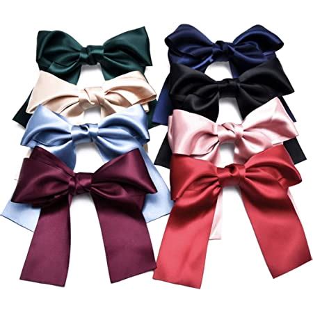 Amazon Pidoudou Set Of Big Satin Solid Inch Bow Hair Clips