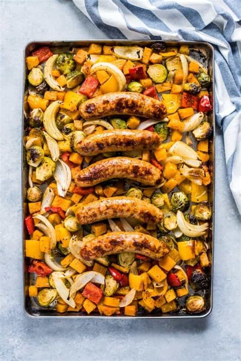 Healthy Sheet Pan Sausage And Veggies Isabel Eats {easy Recipes}