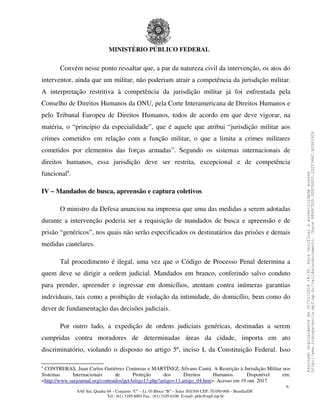 Nota Tecnica Do Mpf Sobre A Interven O No Rio Pdf