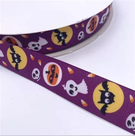 Paquete 5 Listones Halloween Popotillo 25 Cm Ancho 5 Mts Meses Sin