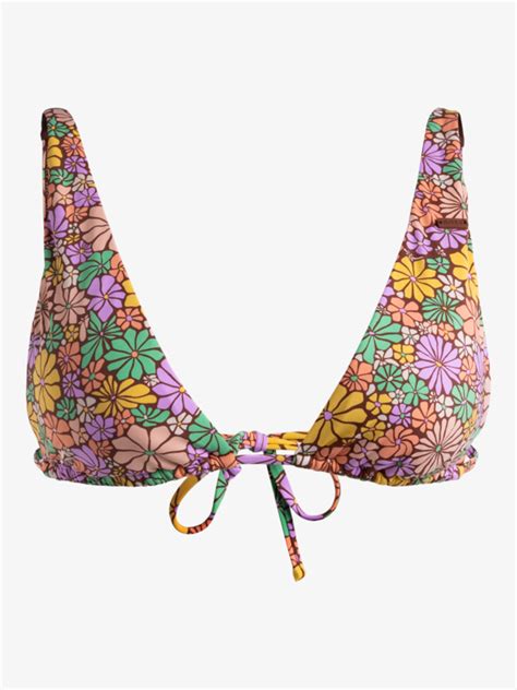 All About Sol Elongated Tri Bikini Top For Women Roxy