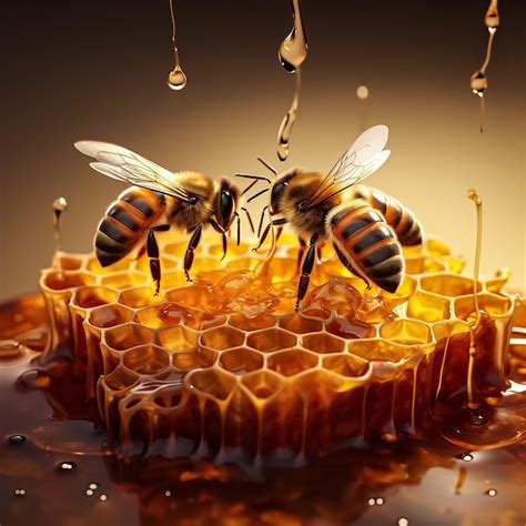 Premium Ai Image Create Illustration Of Bees And A Hive With Honey