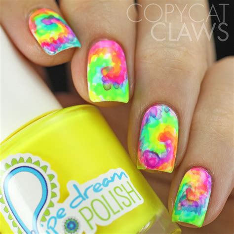 Copycat Claws: Tie Dye Nails With Stamping