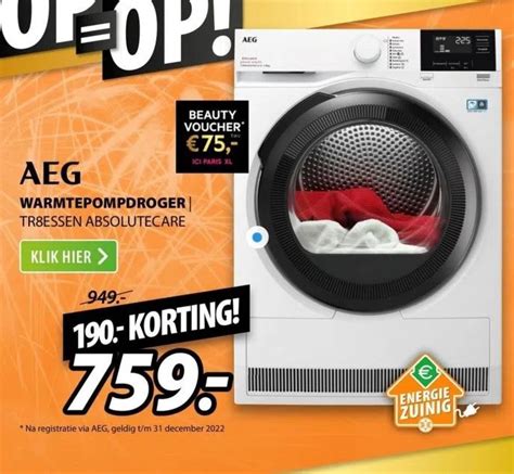 Aeg Warmtepompdroger Tr Essen Absolutecare Aanbieding Bij Expert