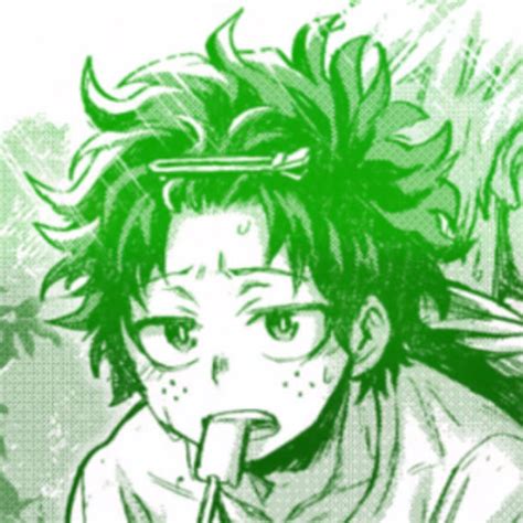 Izuku Midoriya Green Manga Icon Mangá icons Green aesthetic Pixel