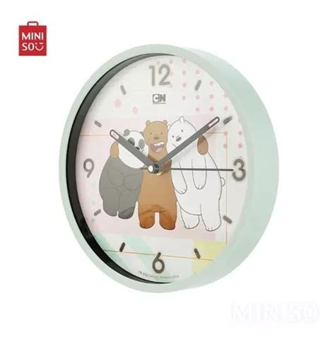 Reloj Pared Osos Escandalosos Abrazados We Bare Bears Miniso En