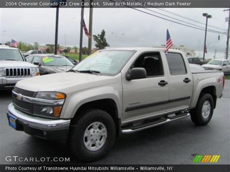 Silver Birch Metallic 2004 Chevrolet Colorado Z71 Crew Cab 4x4 Medium Dark Pewter Interior