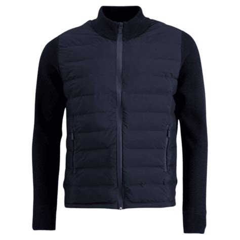 Fynch Hatton Navy Hybrid Quilted Jacket Menswear Online