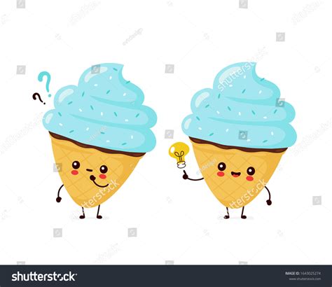 Cute Happy Smiling Ice Cream Cone Vector De Stock Libre De Regal As