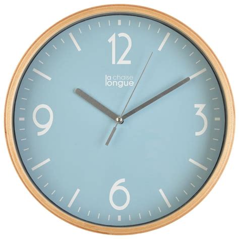 Horloge Murale Bois Bleue Aqua La Chaise Longue Horloge Murale