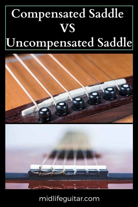 The Top And Bottom Sides Of An Ukulele With Text That Reads Compensated Saddle Vs Uncompensed