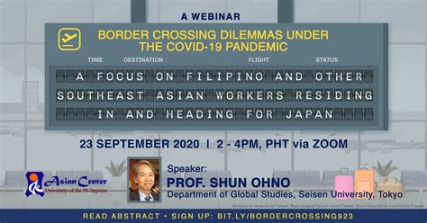 Border-Crossing Dilemmas under COVID-19: Filipino and Southeast Asian ...