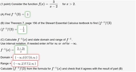 [solved] Help With The Domain And Range 3 W—2 1 Point Consider The