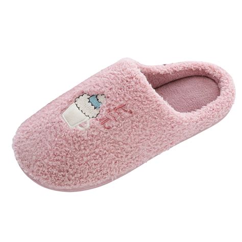 Knqrhpse Women S Slippers Couples Slip On Ry Plush Flat Home Winter