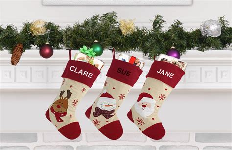 Personalised Christmas Stocking 14 Designs Embroidered Etsy