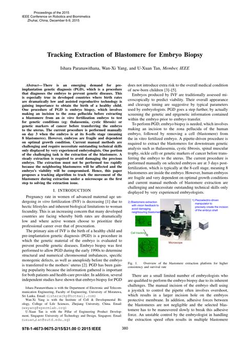 (PDF) Tracking Extraction of Blastomere for Embryo Biopsy