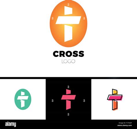 Christian cross logo in simple and clean style. Church logo Stock ...