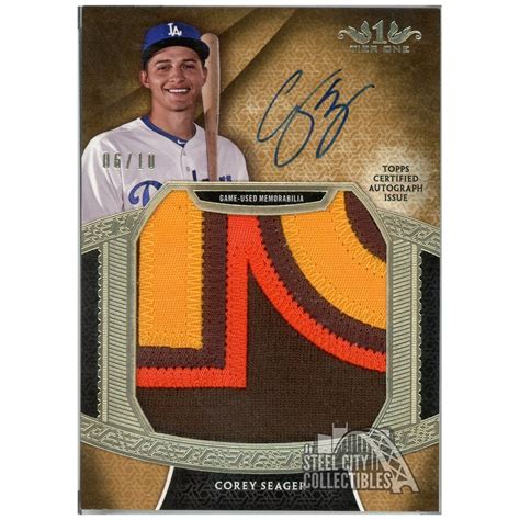 Corey Seager Topps Tier One Prodigious Patch Autograph Card App