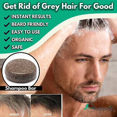 NEW ORGANIC HAIR DARKENING SHAMPOO BAR GREY REVERSE EFFECTIVE SAFE ...