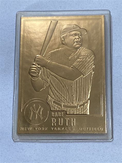 Babe Ruth New York Yankees K Gold Plated Sealed Card By Cmg