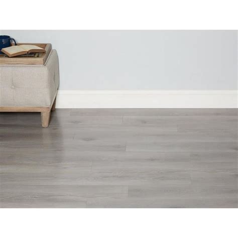 Gray High Gloss Rigid Core Luxury Vinyl Plank Cork Back